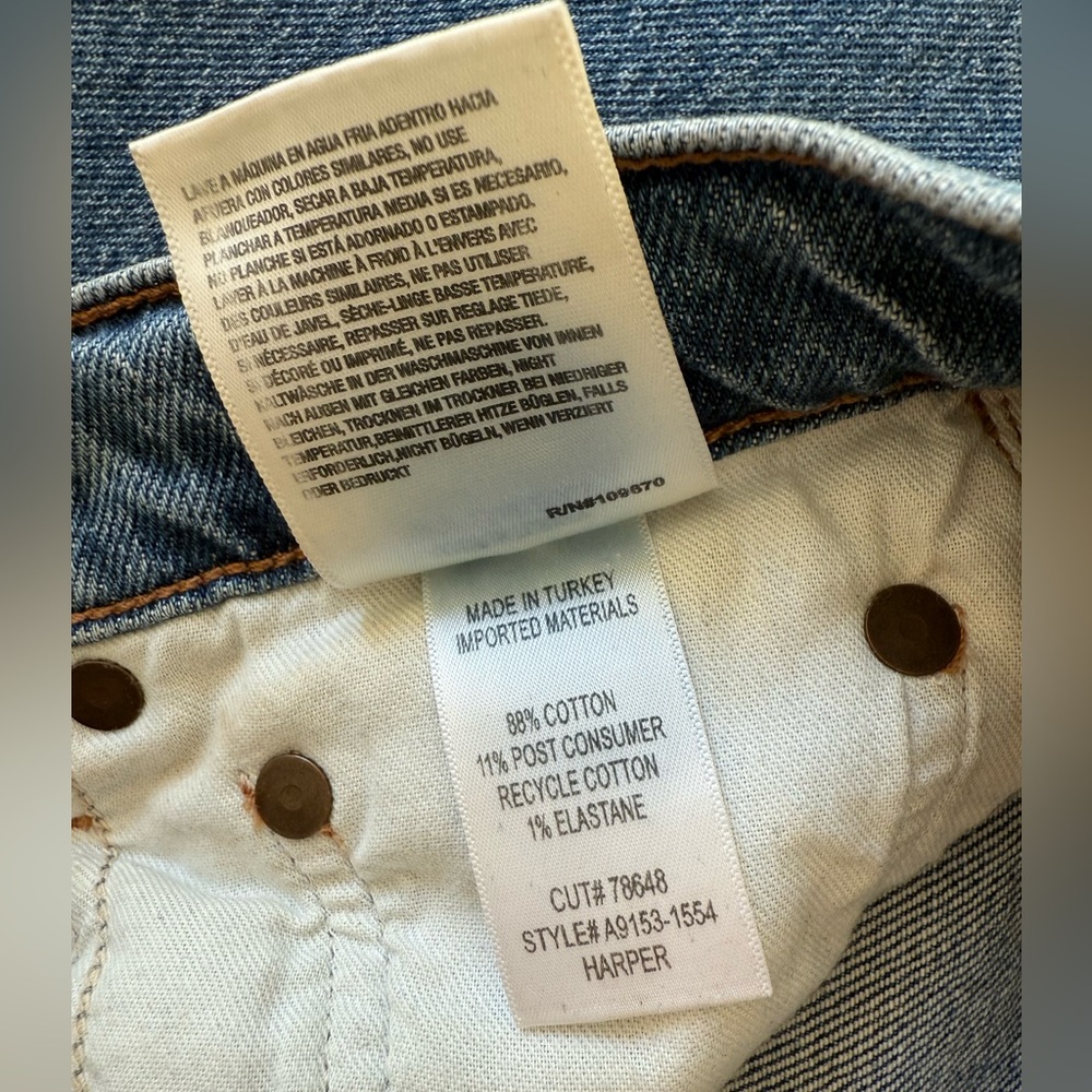 Agolde Harper Mid Rise Relaxed Straight Jean in Flash - size 23 - Picture 12 of 15